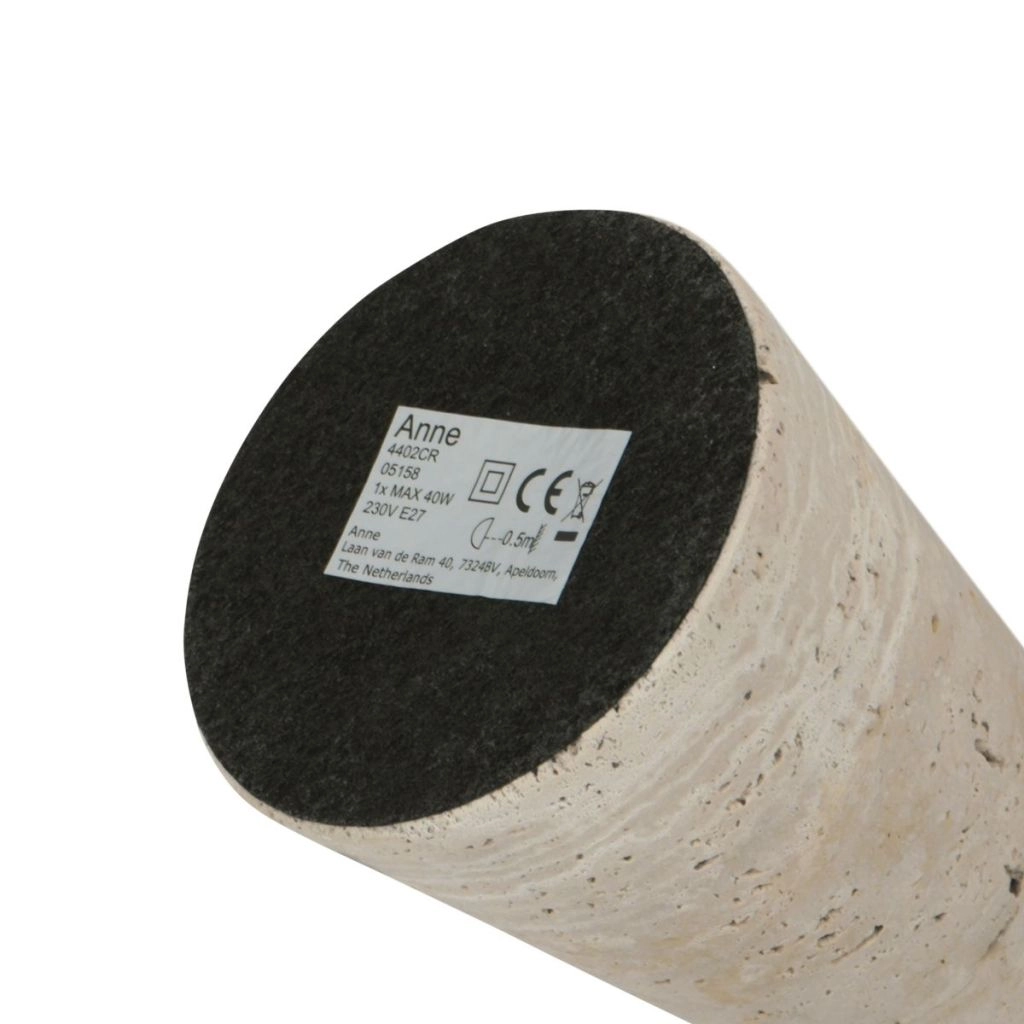 Tafellamp steen Travino met witte kap Ø20cm Steinhauer 8712746183528