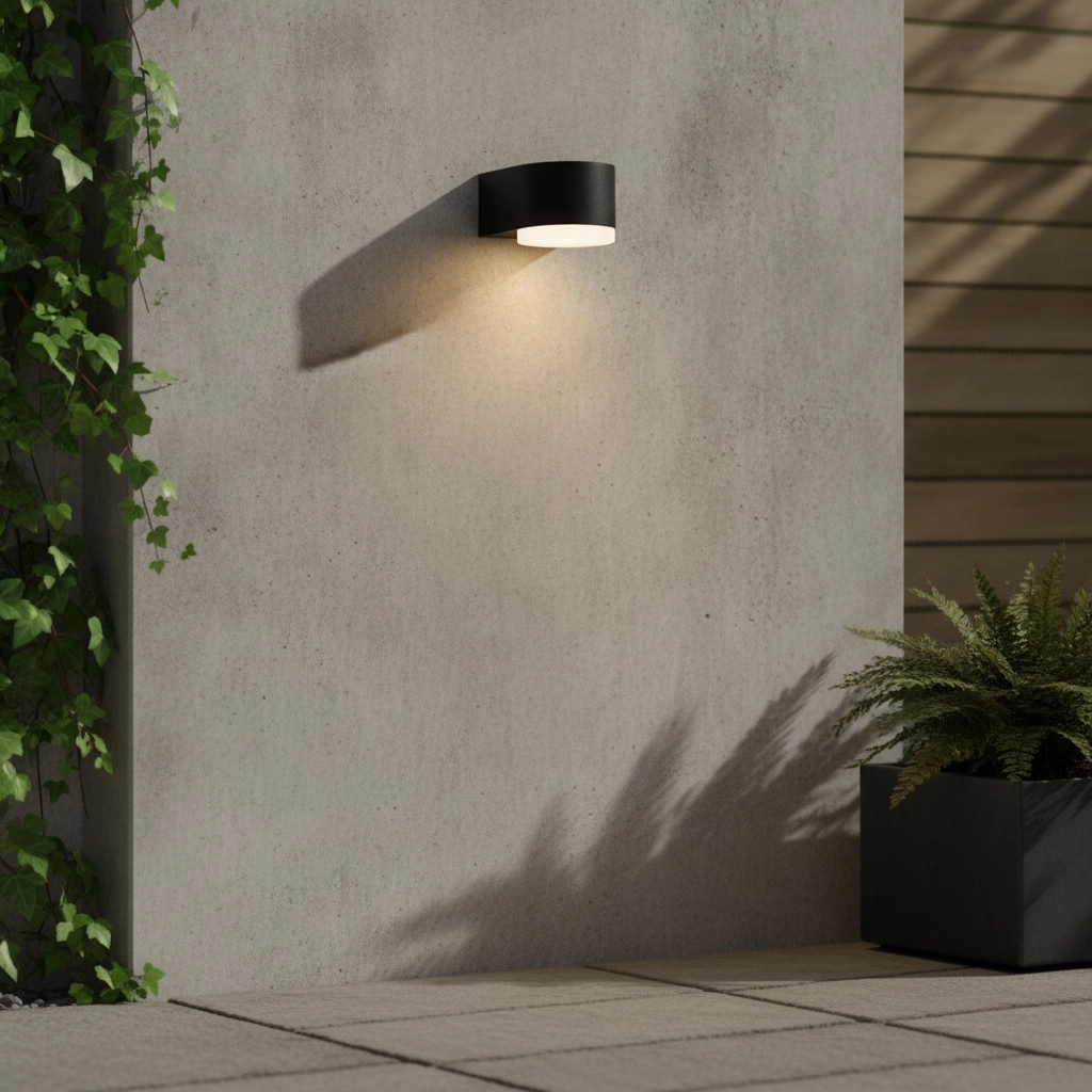 Strakke wandlamp Nus zwart enkel