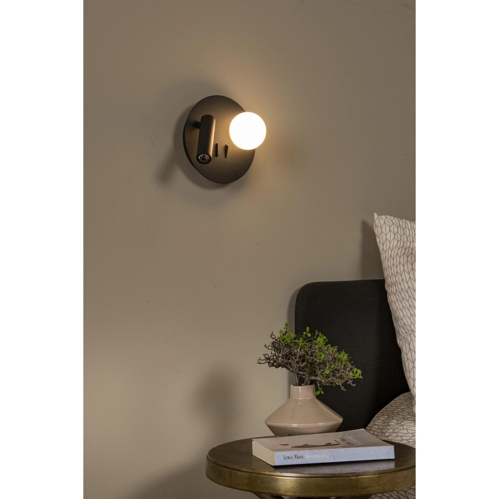 Design bedlampje Matiz zwart met USB oplaadpunt Lucide 5411212771322
