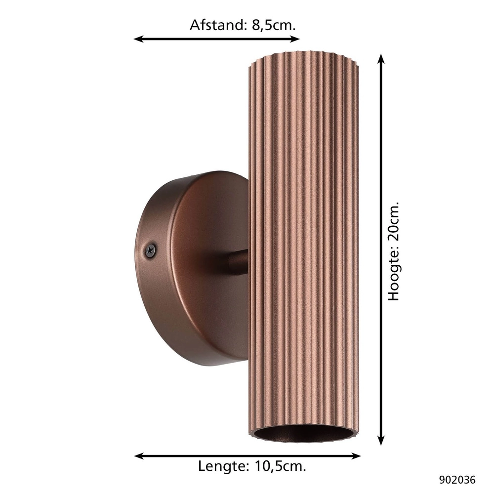 Opbouwspot Portillo up & down brons Eglo 9008606360574