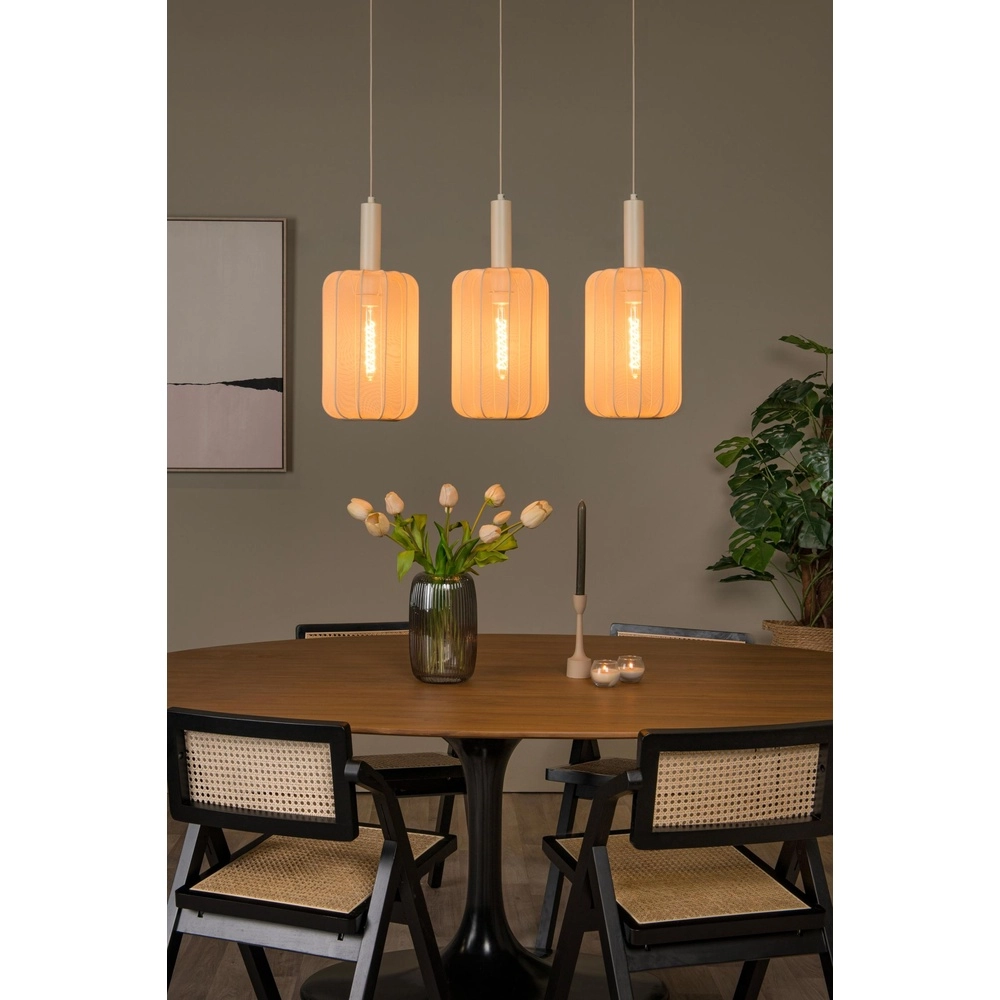 Hanglamp 3-lichts Corina zand bruin Lucide 5411212032034