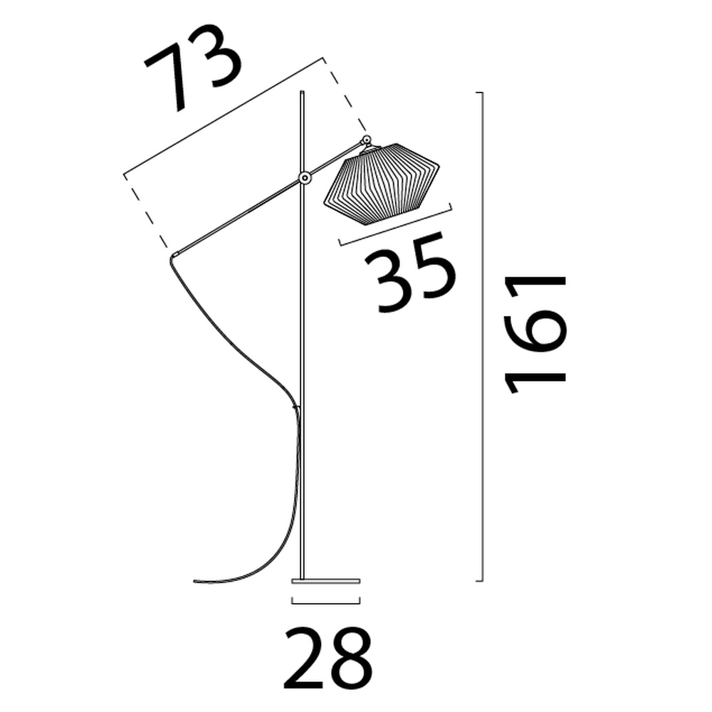 Verstelbare vloerlamp Bicono met touw kap Ø35cm Masterlight 8718121352824