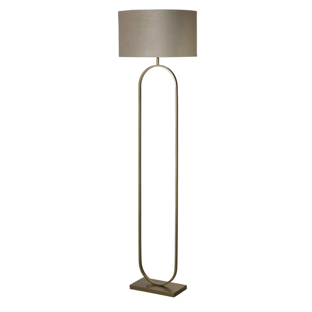 Vloerlamp Modish brons met taupe kap Vloerlamp Modish brons met taupe kap