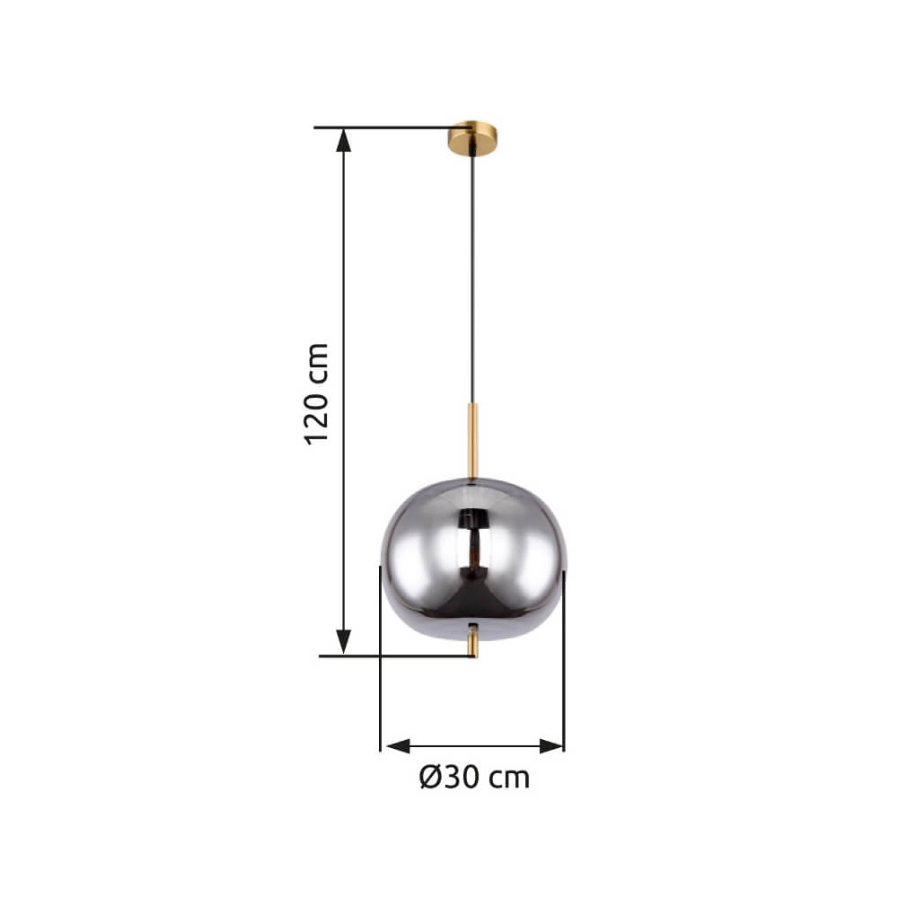 Gouden hanglamp Blacky I enkel Ø 30cm Globo 9007371422036