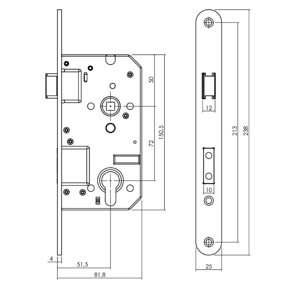 Veiligheidsslot Loktra afgerond SKG2 PC 72mm Intersteel 8714186459430