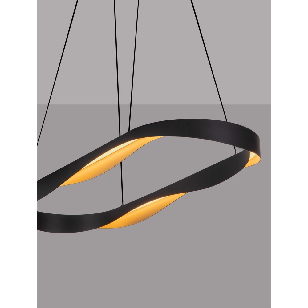 Hanglamp Radon Ø 100cm zwart met goud Lyora 5212017452511