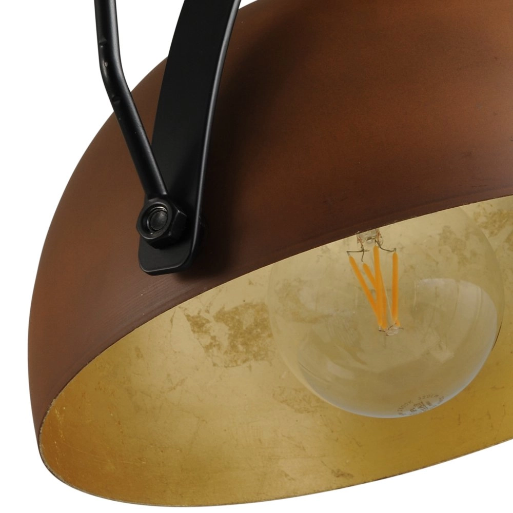 Landelijke plafondlamp Larino 30 roestbruin met goud Masterlight 8718121236353