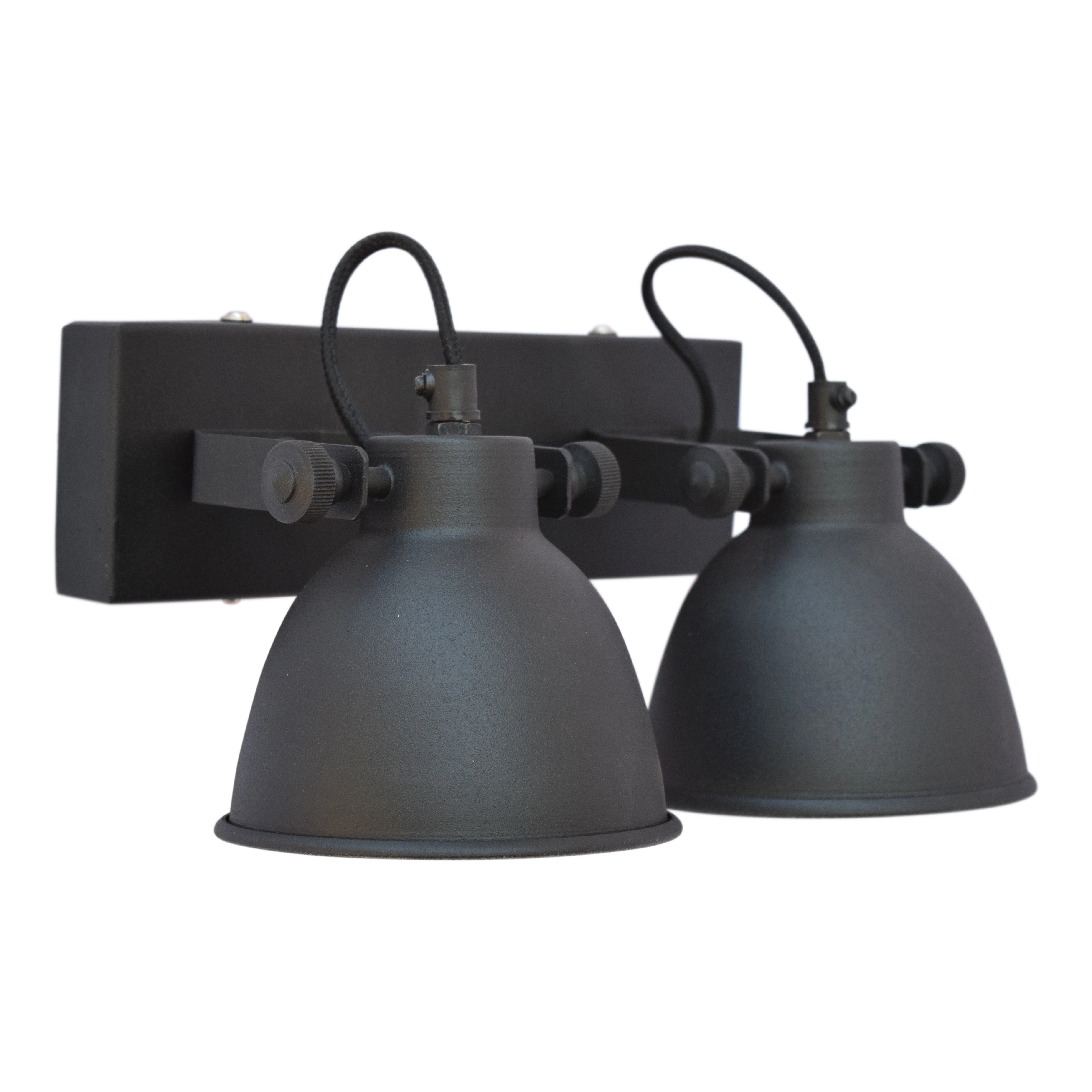 Wandlamp Double Vintage zwart