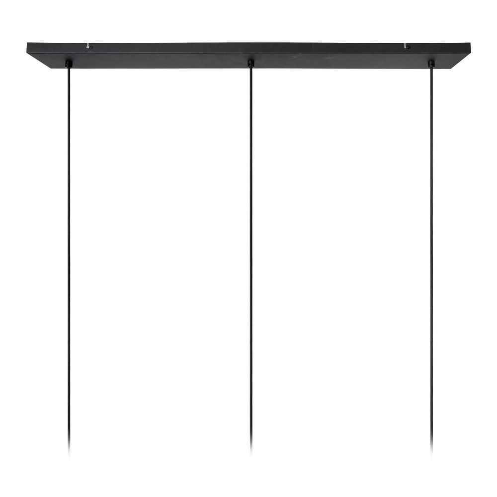 Strakke hanglamp Rafal 3-lichts zwart met grijs Lucide 5411212452771