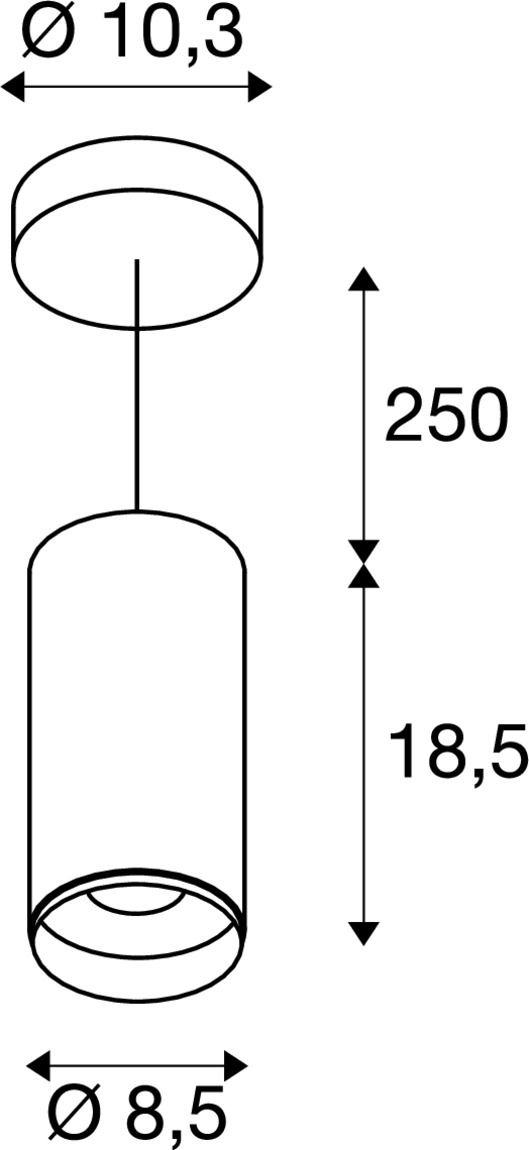 Hanglamp Numinos M zwart 3000K - 60gr SLV 4024163244022