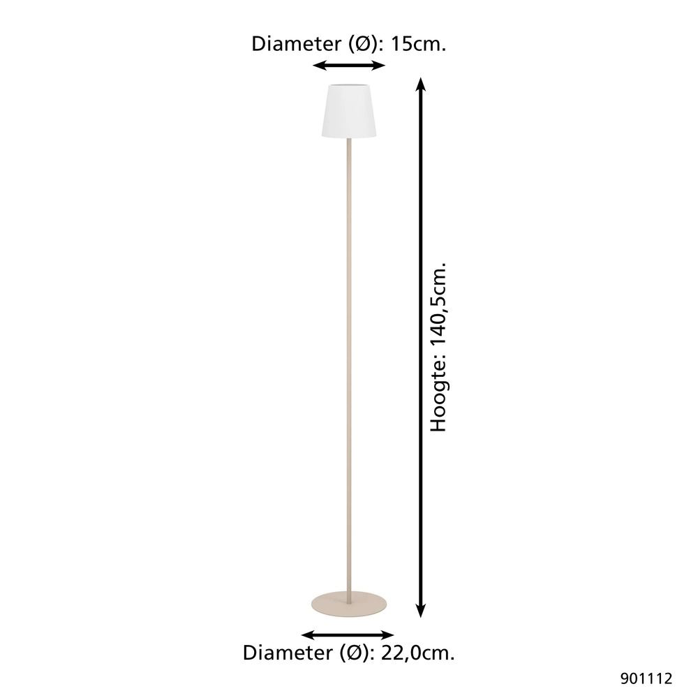 Staande schemerlamp Fiorana 140cm - zand Eglo 9008606306923
