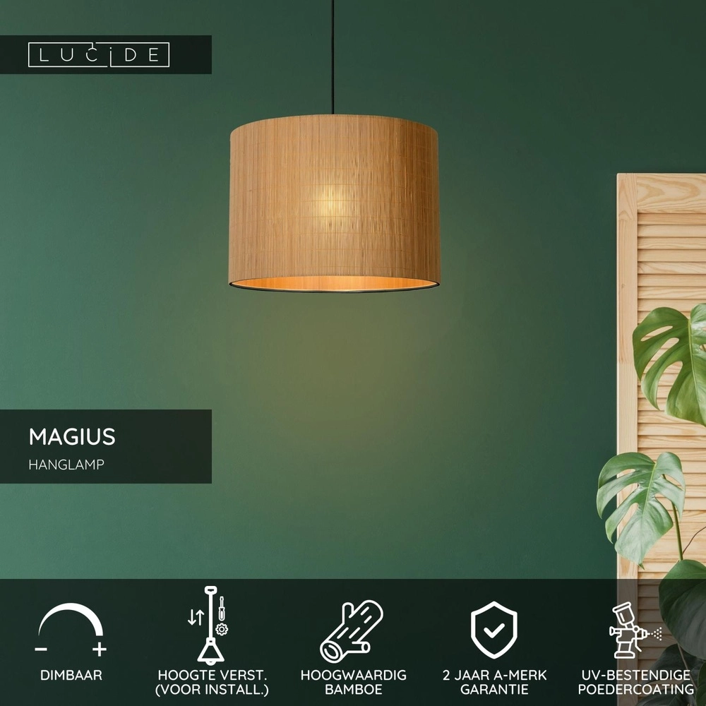 Hanglamp Magius Ø 42cm rotan Lucide 5411212031204