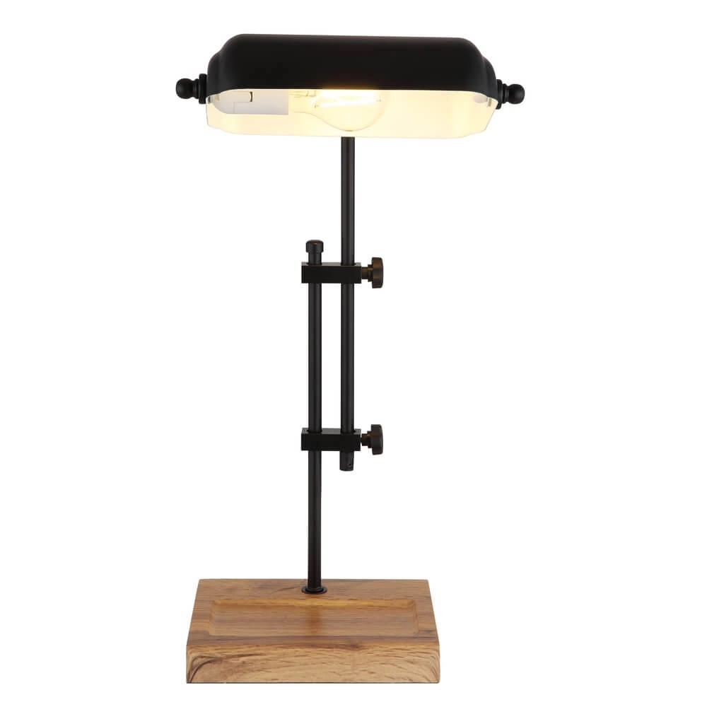 Bureaulamp Marid hout met zwart Globo 9007371474103