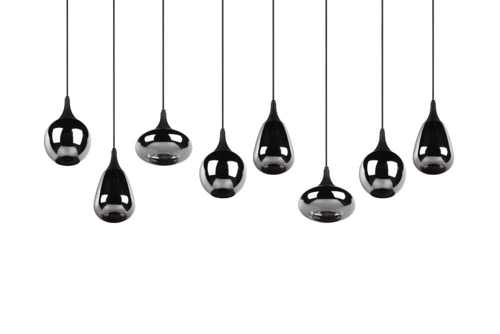 8-lichts hanglamp Lumina met smoke glas Trio 4017807542301