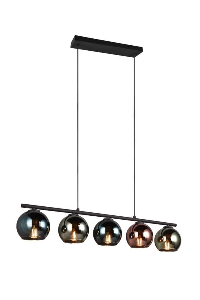 Design hanglamp Sheldon zwart met smoke glas