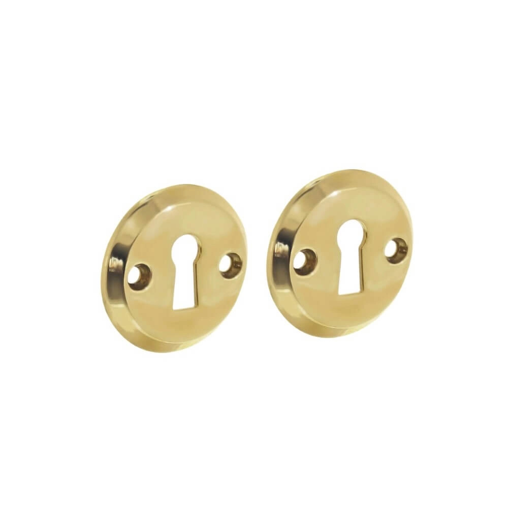 Set van 2 sleutelrozetten Tira rond messing gelakt schroef