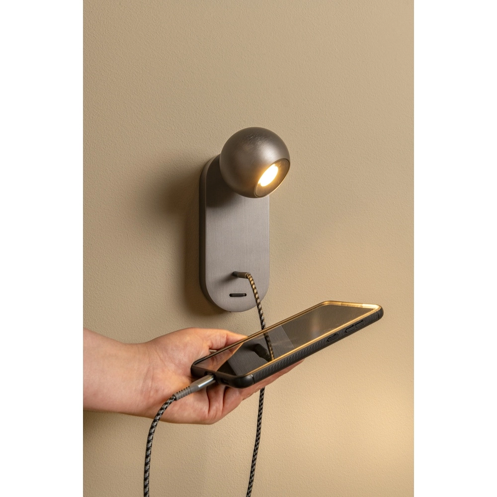 Wandlamp bol Montana design grijs Premium by Lucide 5411212680129