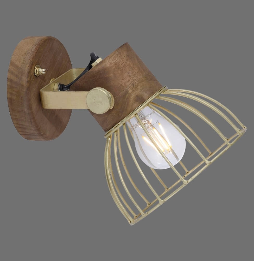 Wandlamp Alami bruin messing Just Light 4043689976217