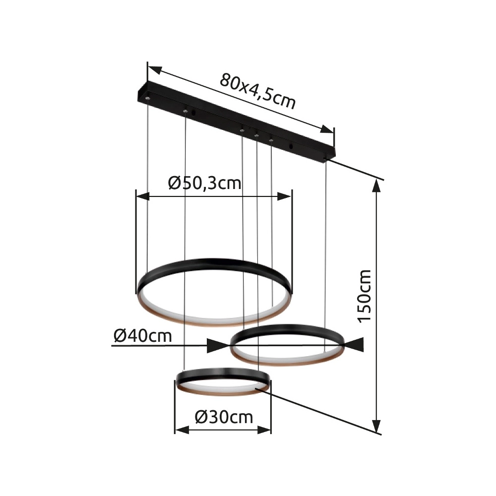 Zwarte hanglamp Halli design Globo 9007371434657