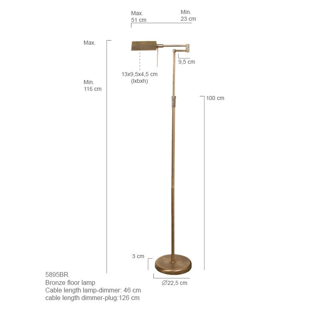 Vloerlamp Mexlite bronsbruin Steinhauer 8712746049541