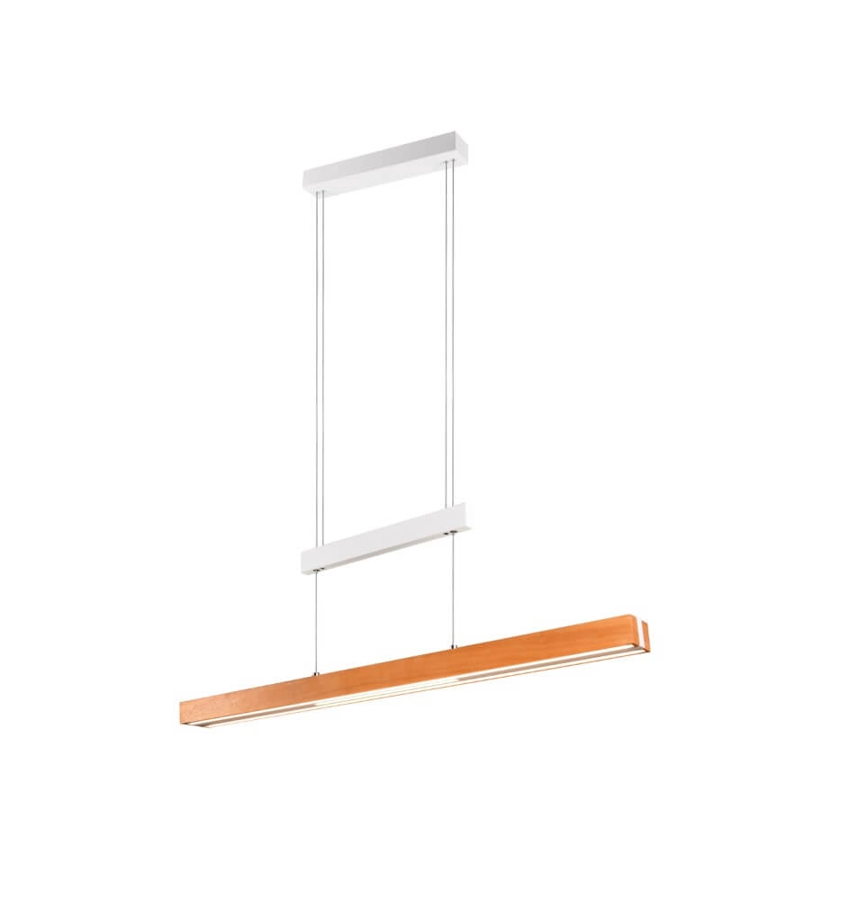 Kantoor hanglamp Trajan met houtlook en wit Trio 4017807613018