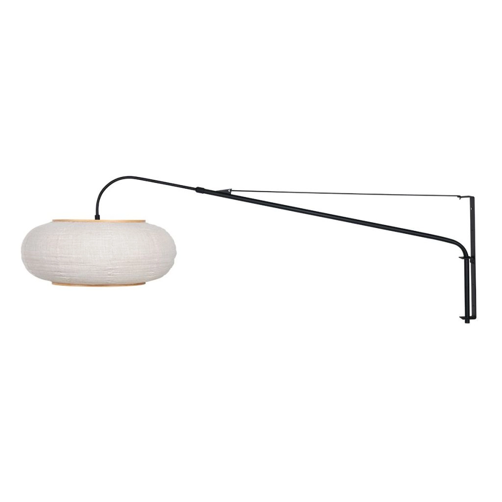 Wandlamp zwart Silva Alba met witte kap Ø60cm Steinhauer 8712746185218