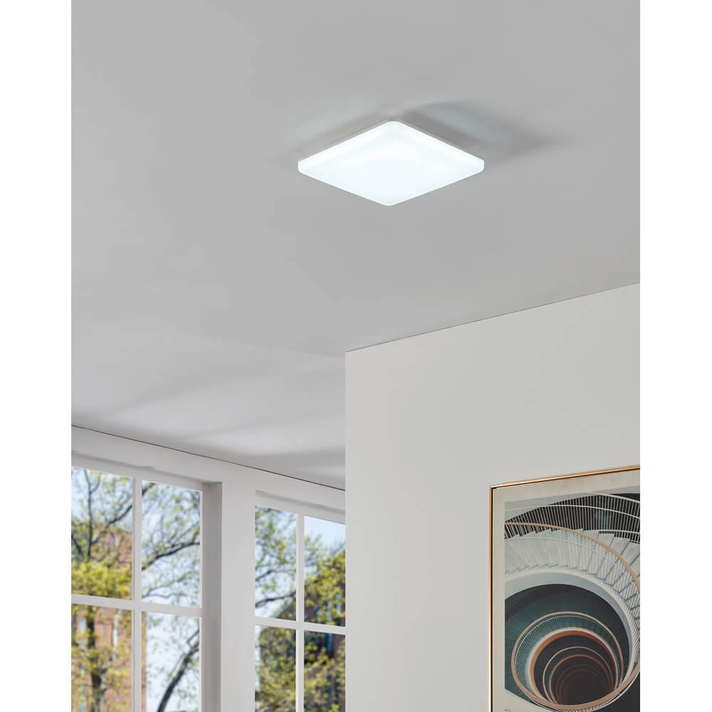 Vierkante plafondlamp Castagneto 31 x 31cm wit Eglo 9008606313235