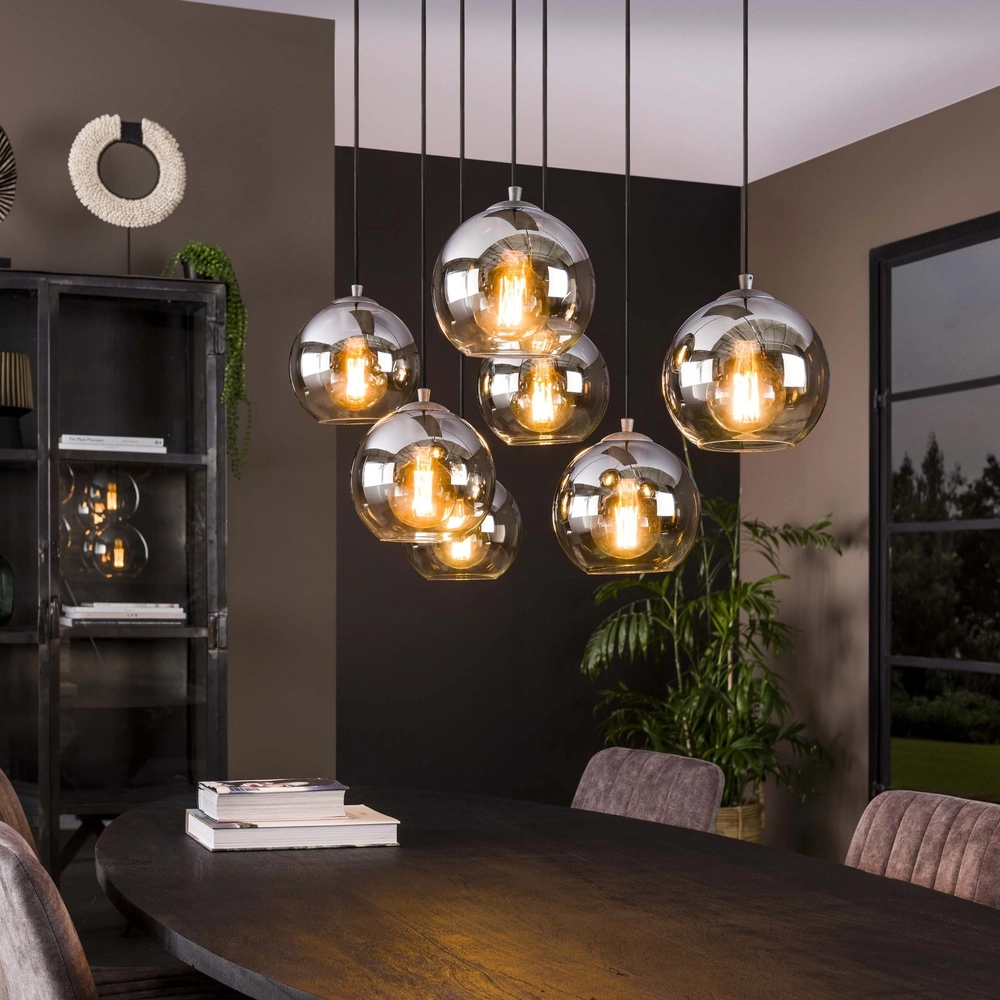 7L hanglamp Bubble met zilver fading glas