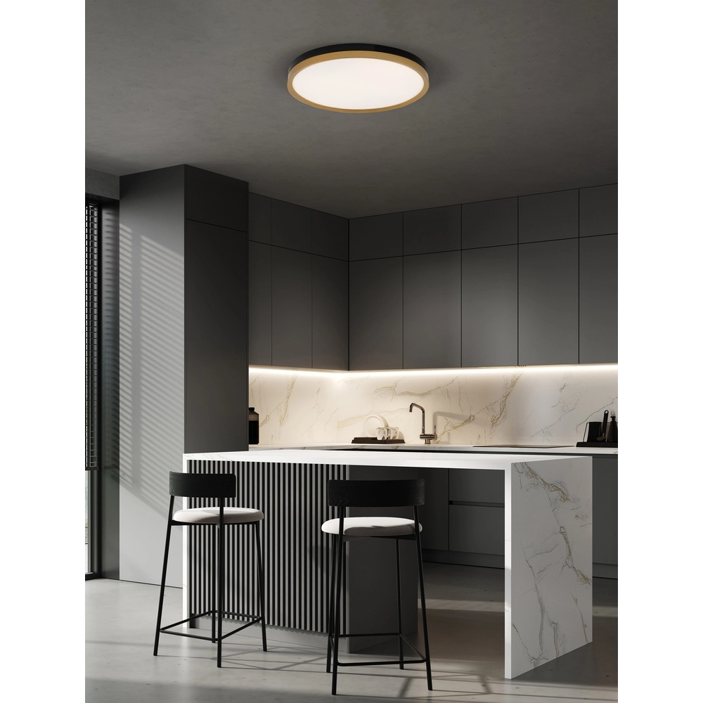 Plafonniere Cantria zwart met goud Ø 50cm Plafonniere Cantria zwart met goud Ø 50cm