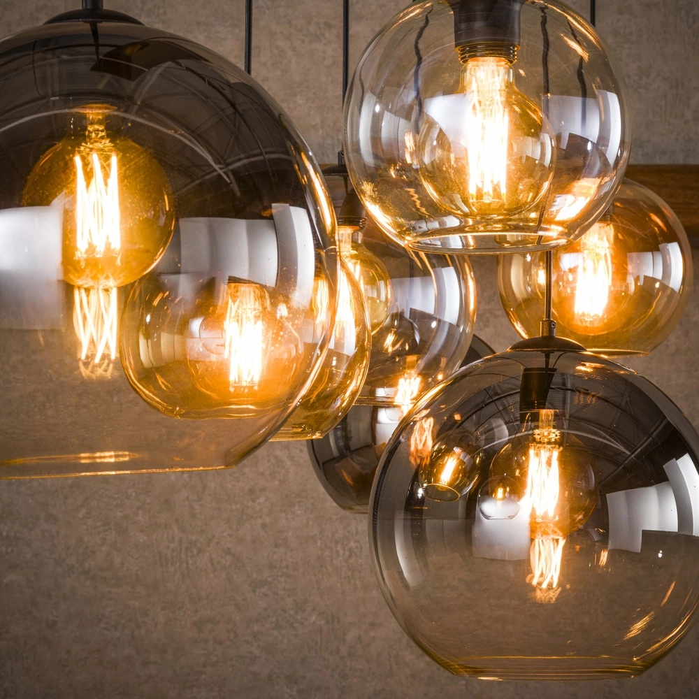 Hanglamp met 7 glazen kappen Multi Lyora 8716803512276