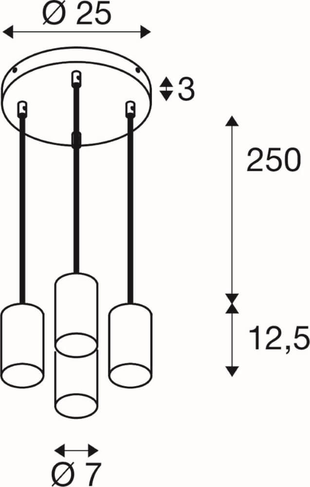Pendel hanglamp Asto Tube wit 4x GU10 SLV 4024163266024