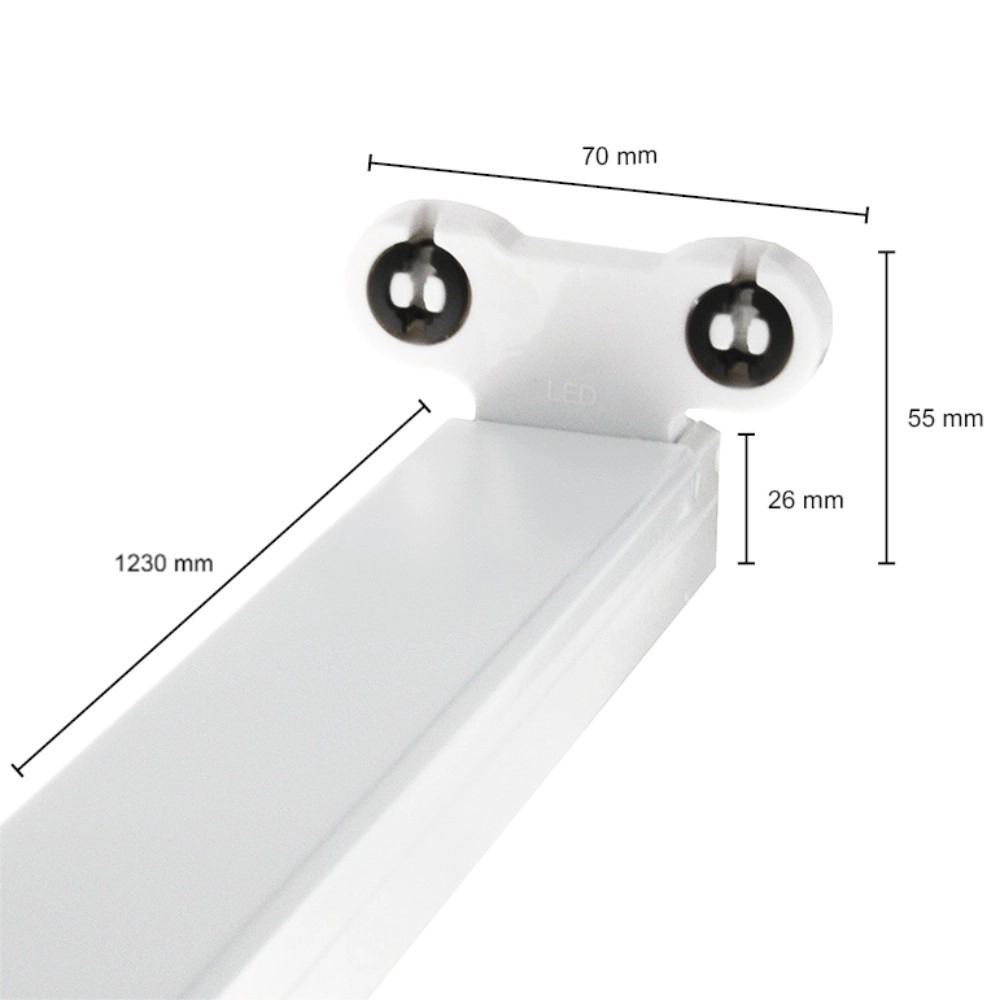 Montagebalk voor LED Tube 2 x 120cm zonder TL Lyora 8720143847776