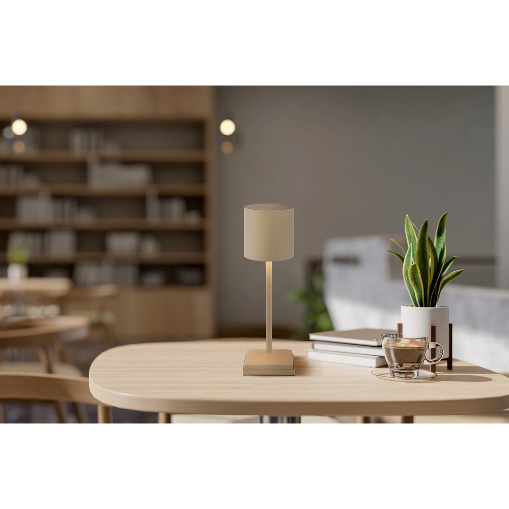 Moderne tafellamp Dixon zand bruin oplaadbaar Globo 9007371531394