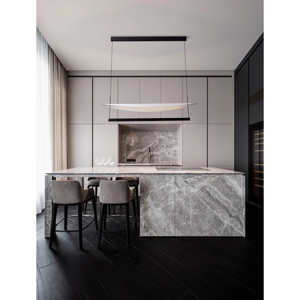 Hanglamp Diona ovaal zwart met wit 2700K Lyora 5212017470881