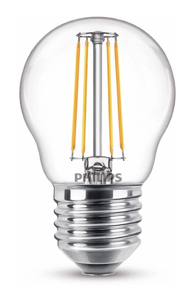 Lichtbron kogel 4,3W - E27 - 2700K - 470 lumen set van 2 transparant Philips 8718699763893