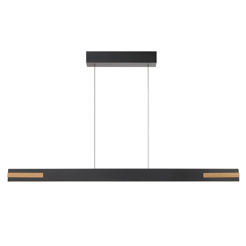 Strakke hanglamp Streamline zwart met hout Brilliant 4004353463631