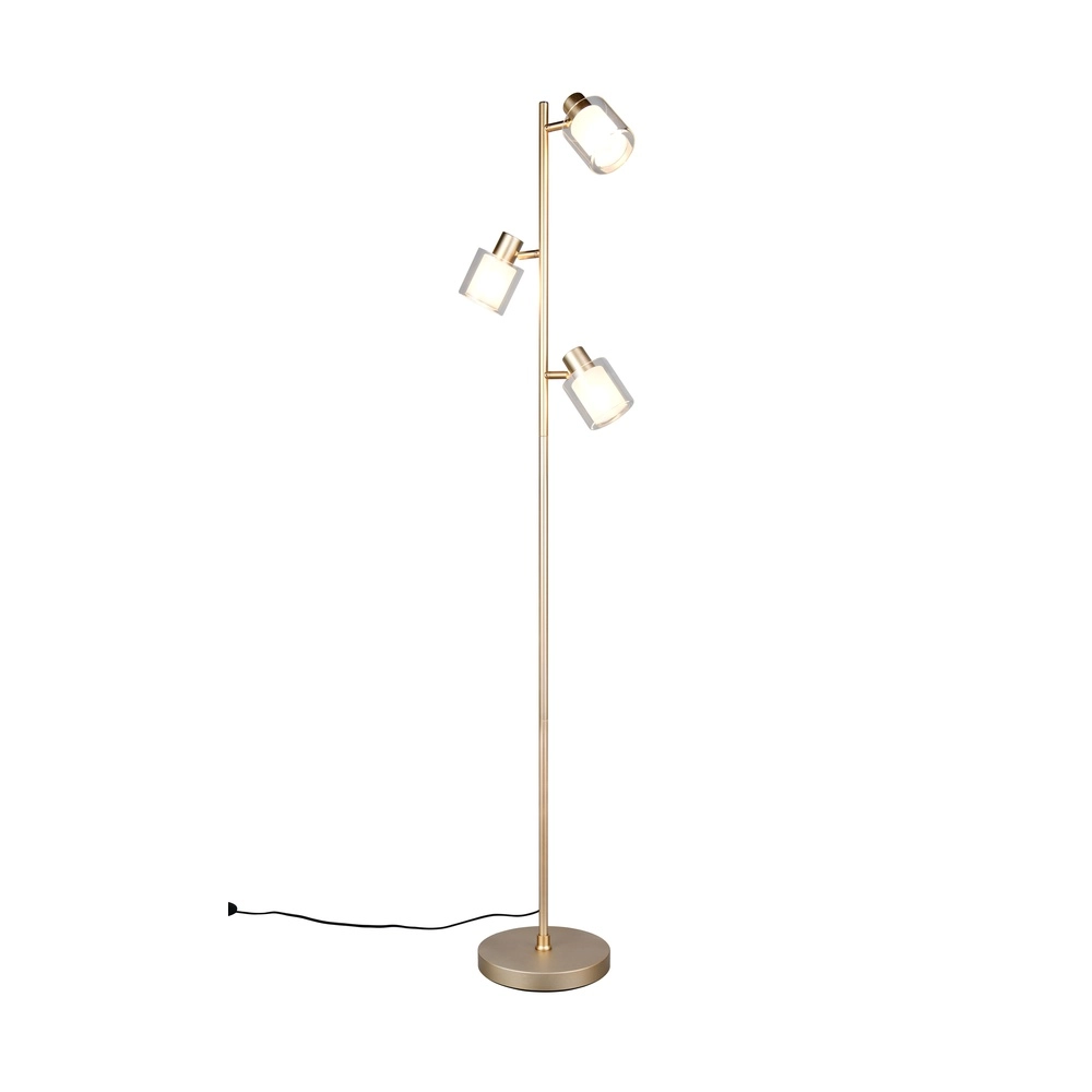 Vloerlamp Neralo goud 3-lichts