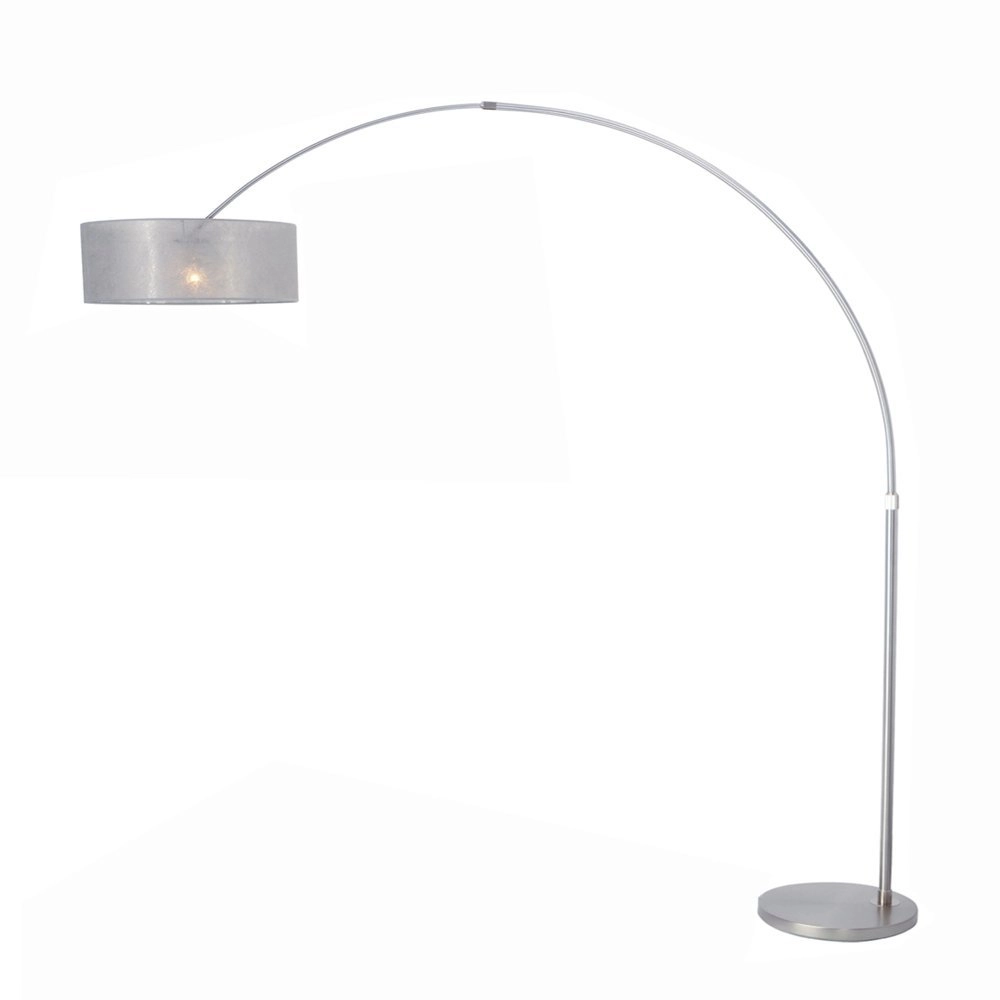 Booglamp Stresa RVS met zilver sizoflor lampenkap