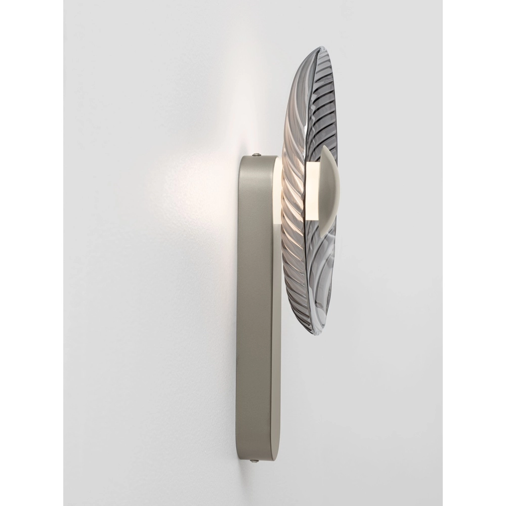 Design wandlamp Lavina zilvergrijs met smoke glas Ø 25cm Lyora 5212063501409