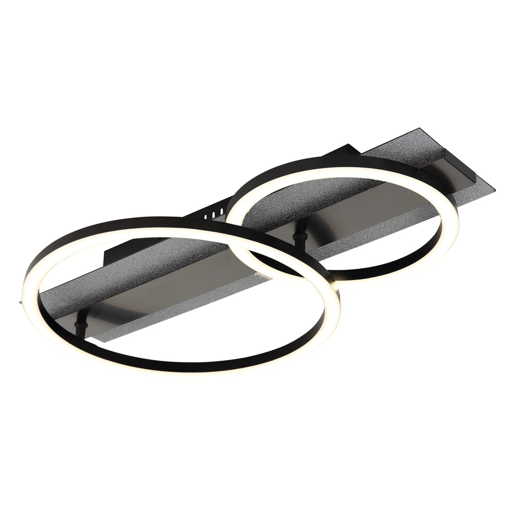 Zwarte plafondlamp Norberto 2 ringen Globo 9007371566839