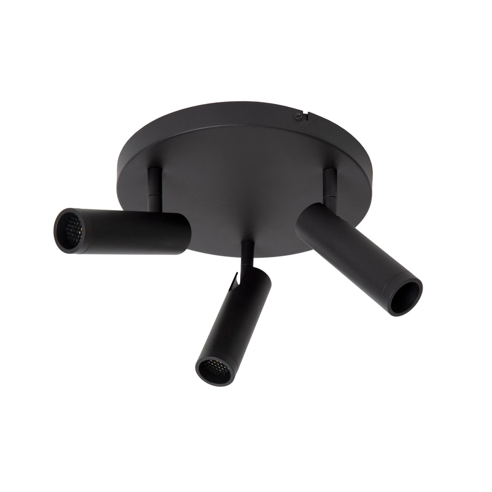 Strakke plafondlamp Grado 3-lichts zwart