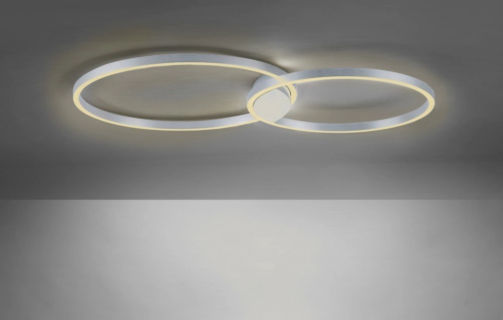 Design plafondlamp Q-Kate 2-rings 96cm grijs Paul Neuhaus 4012248333549