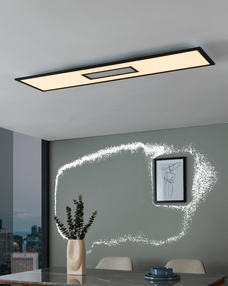 Zwarte led plafonnière Bordonara 120x30 Eglo 9008606244744