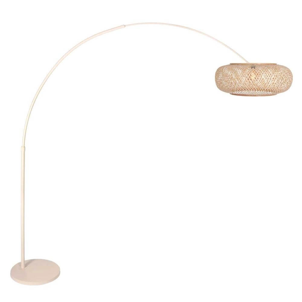 Booglamp Sparkled Light crème met bamboe kap Ø 60cm