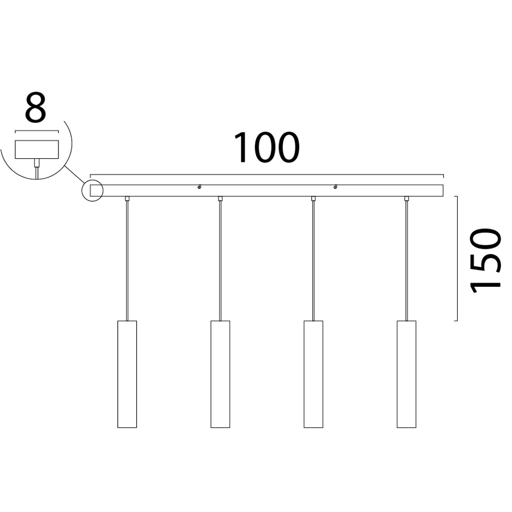 Eetkamer hanglamp Run 4 nikkel matte pendels Masterlight 8718121215792