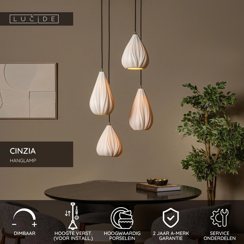 Design hanglamp Cinzia wit Ø 55,5cm Lucide 5411212135001
