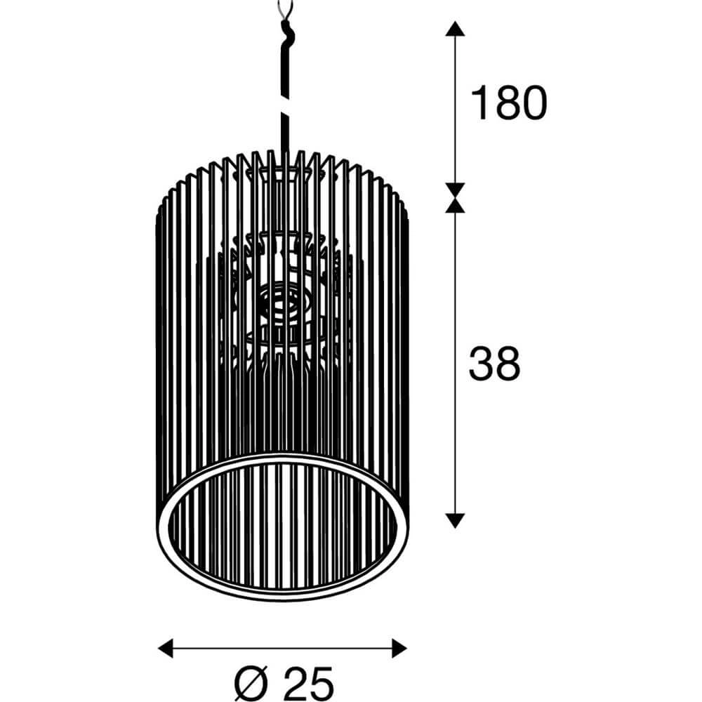 Hanglamp Wud PD cilinder Ø 25cm SLV 4024163292030