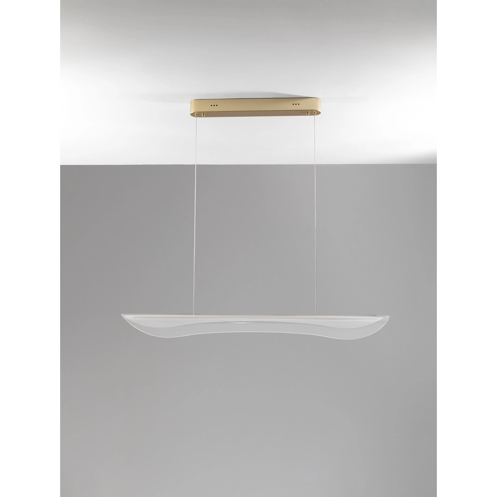 Hanglamp Agos goud met kunststof smal Lyora 5212017439345