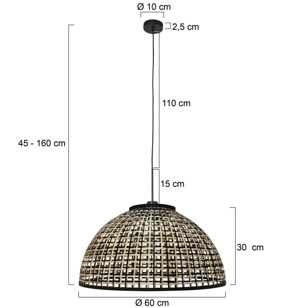 Hanglamp Nox Light met bamboe kap Ø60cm Steinhauer 8712746182712