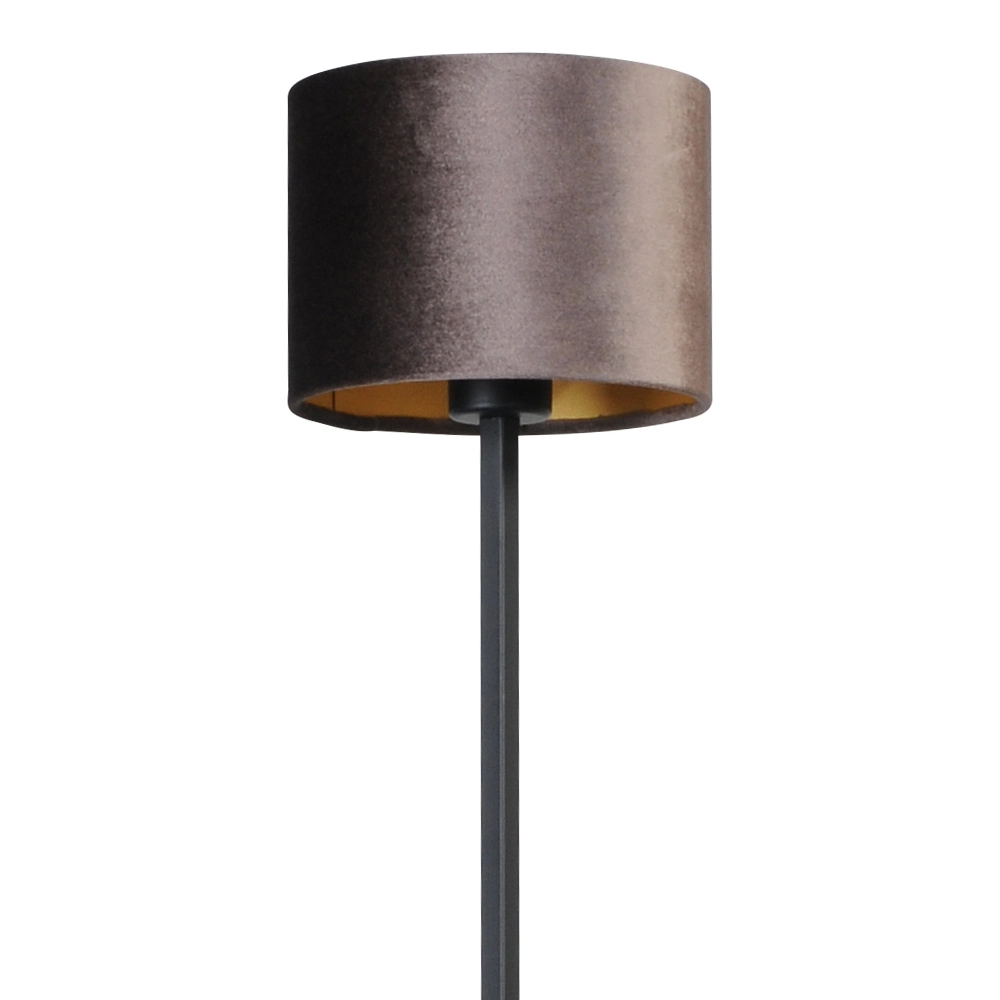 Zwarte vloerlamp Venus 175cm met bruine lampenkap Masterlight 8718121204321